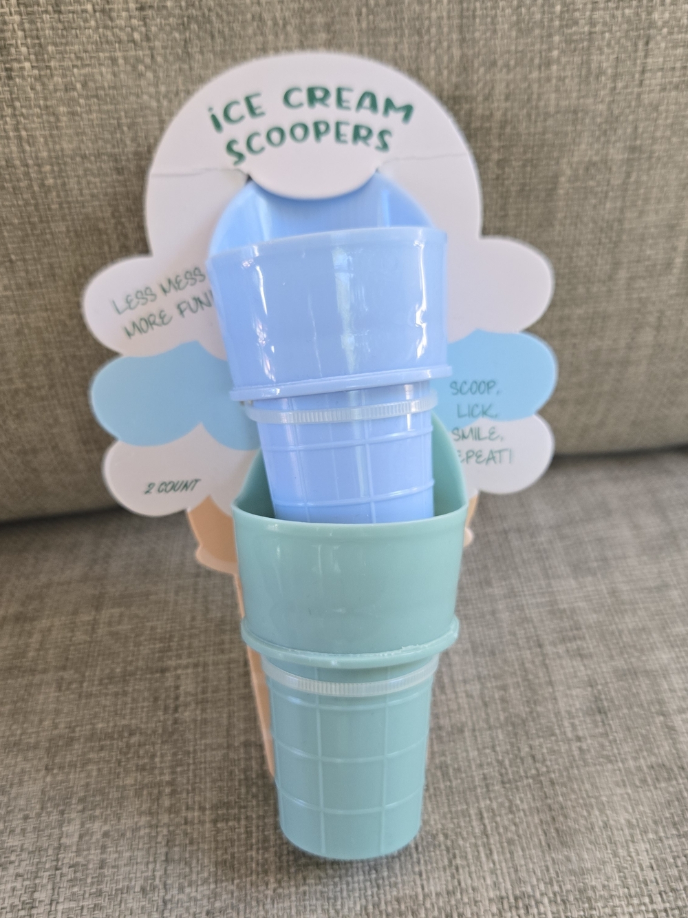 Ice Cream Scoopers Reusable Set - Pastel Blue & Mint